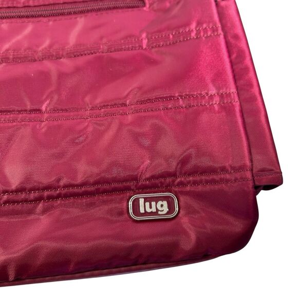 Lug Cable Car Cranberry Wine Bag Purse Quilted Adjustable Crossbody Hobo Zip Poc - Picture 3 of 14